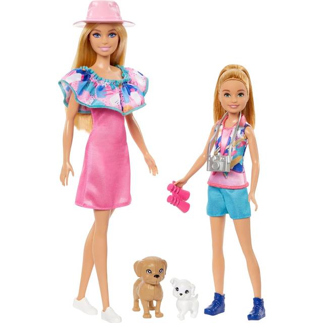 Barbie Barbie & Stacie Sister Doll Set with 2 Pet Dogs & Accessories HRM09