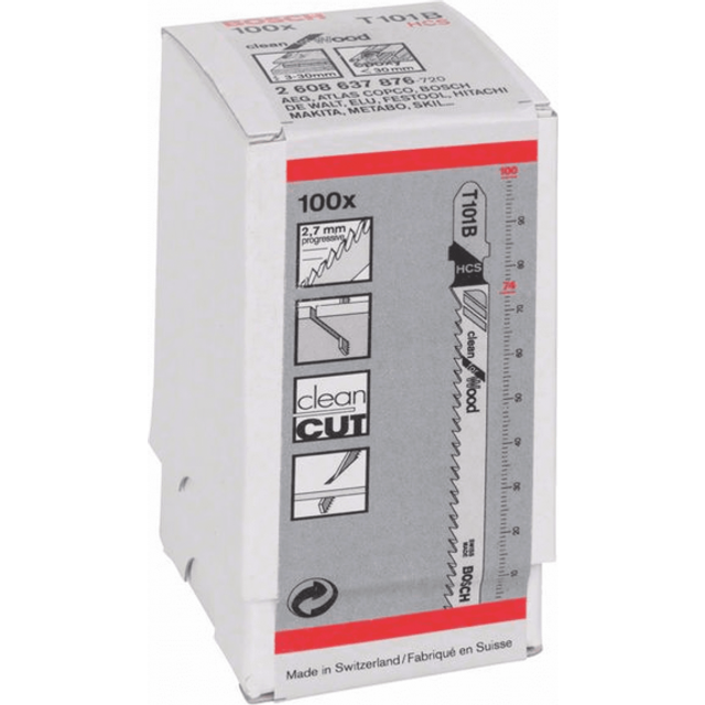 Bosch - T101B (100 pack) (pkt of 100) Basic for wood 100mm