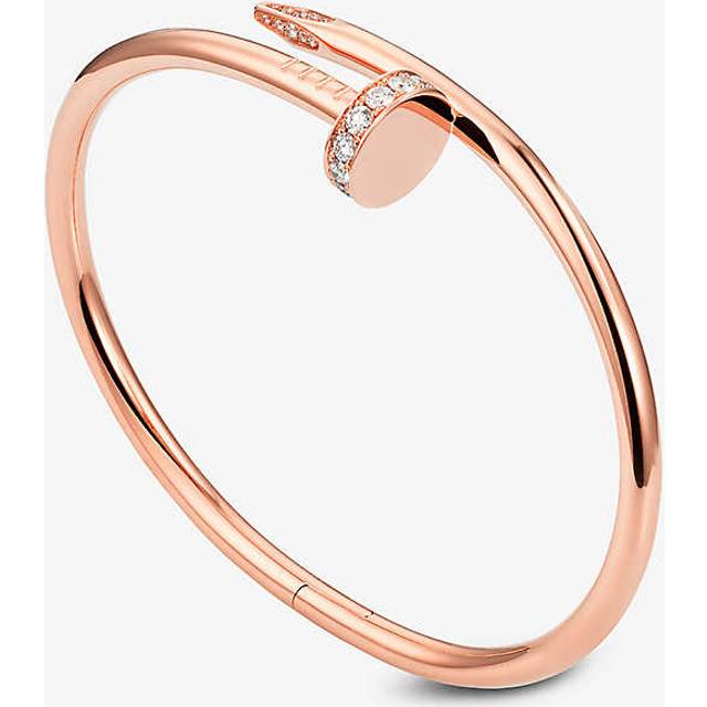 Cartier Womens Rose Gold Juste Un Clou 18ct Rose-gold and 0.58ct Brilliant-cut Diamond Bracelet 18cm - ROSE GOLD