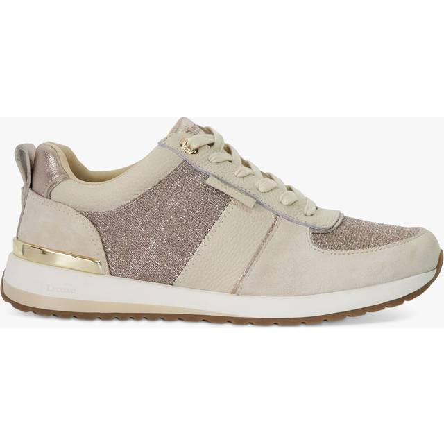 Dune Womens Rose Gold Synthetic Ego Contrast-panel Suede Trainers Eur 36 / 3 Uk Women - ROSE GOLD SYNTHETIC