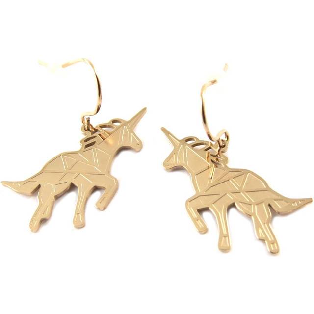 Les Trésors De Lily [Q1021] - Steel designer earrings 'Unicorn My Unicorn' rose gold - 23x18 mm