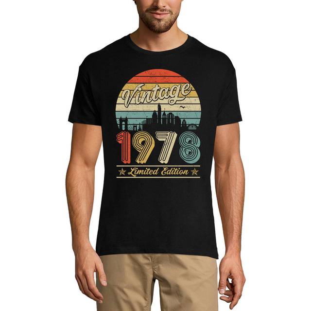 ULTRABASIC Men's T-Shirt Vintage 1978 - Retro 43rd Birthday Gift Tee Shirt XS black