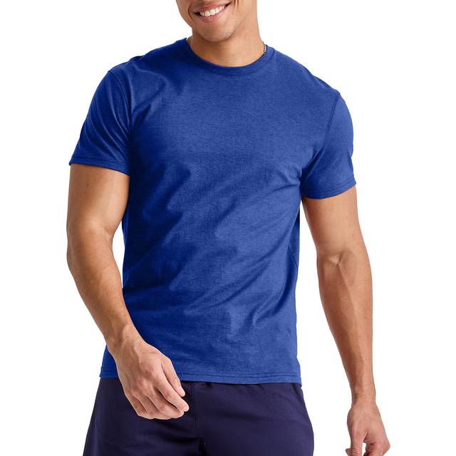 Hanes Comfortblend Originals Lightweight  Crewneck T-Shirts for Men  Tri-Blend Tee  Tall Sizes  Royal Triblend