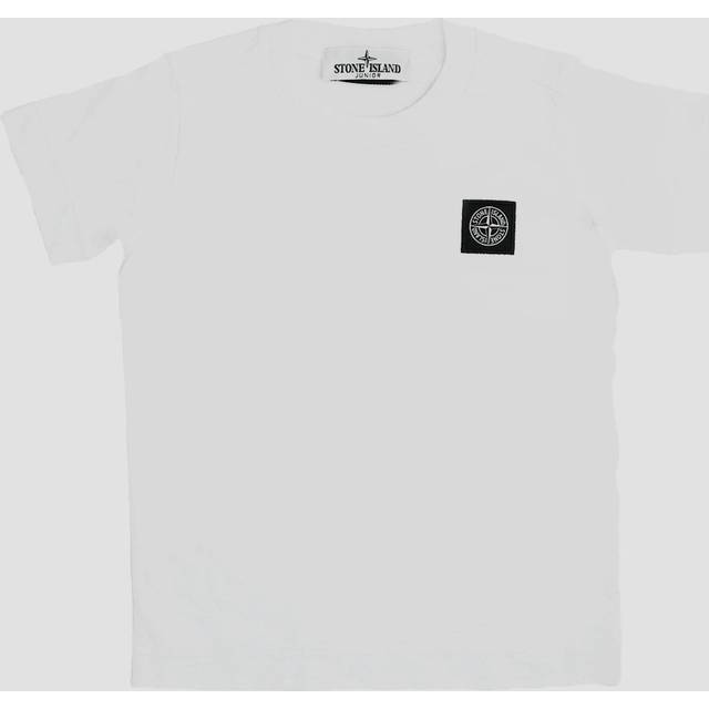 Stone Island, T-Shirts, unisex, White, 8 Y, Logo Patch T-Shirt