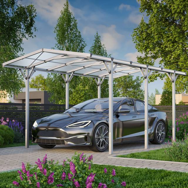 Carport 2,85x5,05m, Aluminium anodiserad - (GFPV00803)