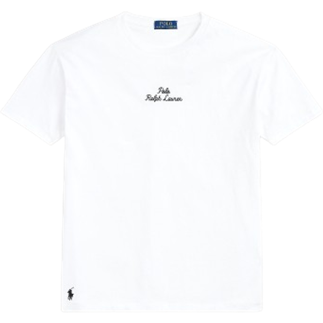 Embroidered Logo Cotton T-Shirt in Regular Fit - White - M