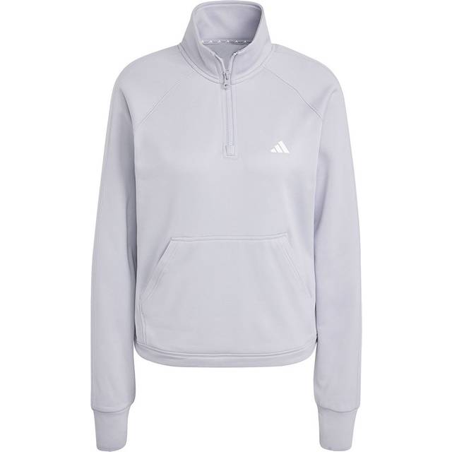 Aeroready Game & Go Quarter-Zip Fleece Top - Glory Grey / White - XS