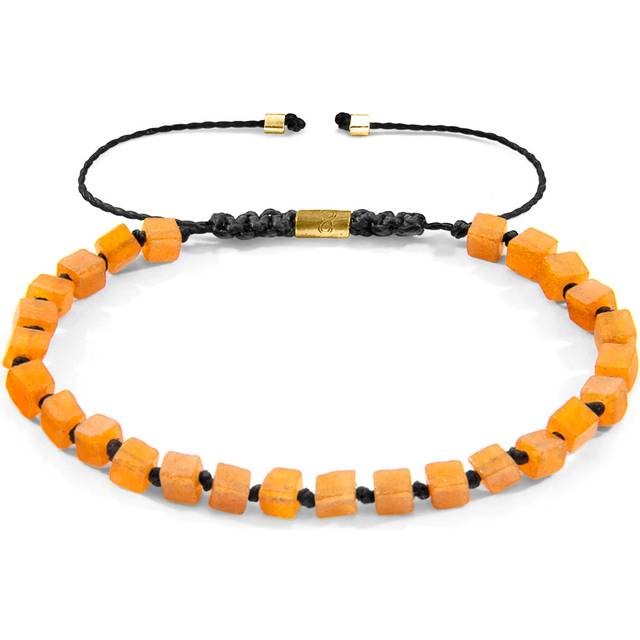 Orange Aventurine Ralph 9ct Yellow Gold and Stone SKINNY Macrame Bracelet