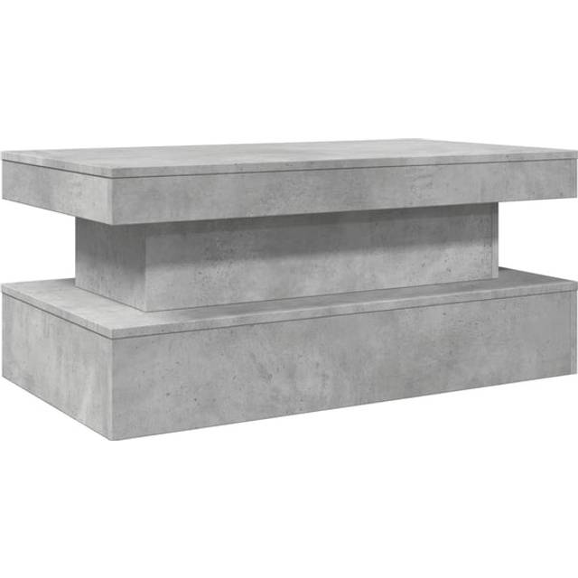 vidaXL Coffee Table with LED Lights Concrete Grey 90x50x40 cm