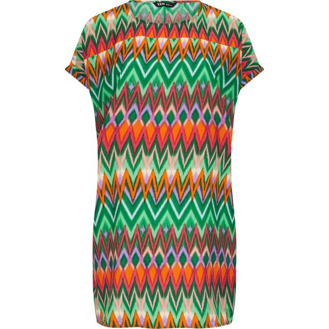 Yours Curve Green Zig Zag Print Tunic Dress, Women's Curve & Plus Size, Yours - 16