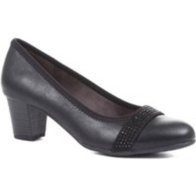 Block Heeled Court Shoes - Black - 5