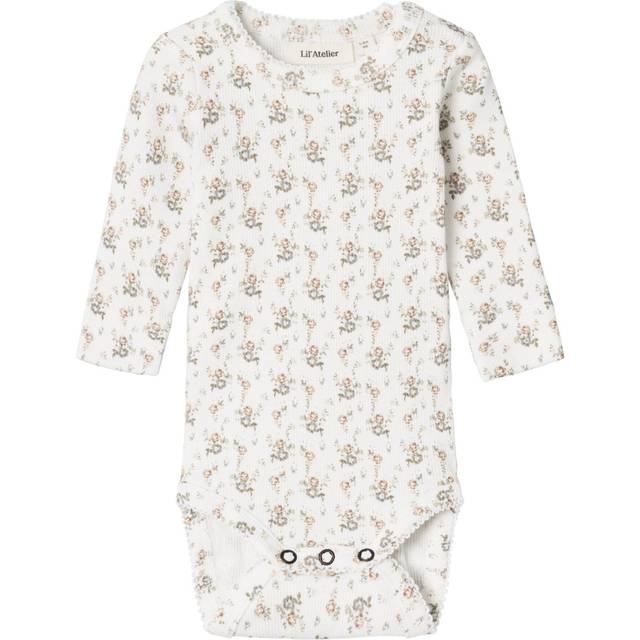 Name IT Baby flicka Nbfgago Ls Slim Body Lil Noos långärmad body, Kokosnötmjölk, 68