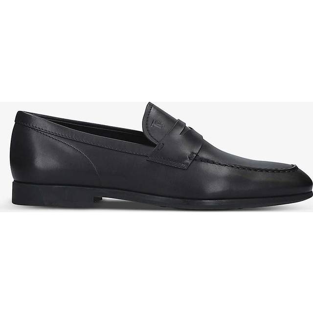 Tods Mens Black Gomma Leather Loafers Eur 45 / 11 Uk Men - BLACK