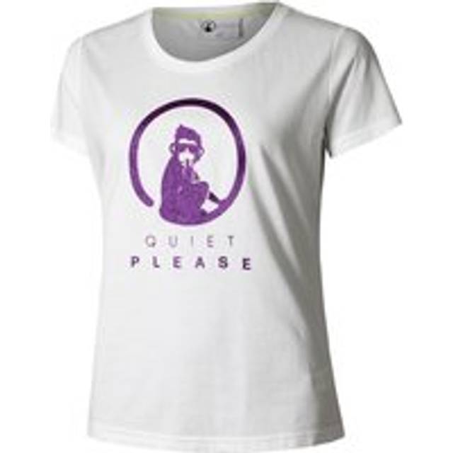 Quiet Please Baseline Glitter T-Shirt Women white