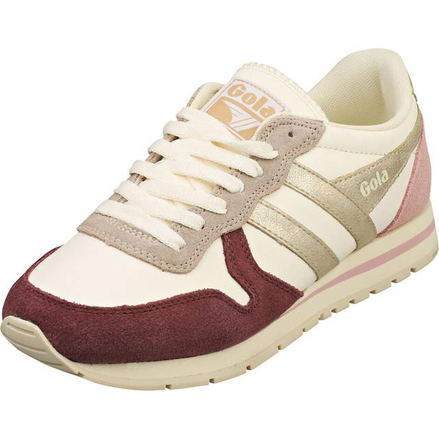 (8) Gola Daytona Quadrant Womens Fashion Trainers in Off White Pink