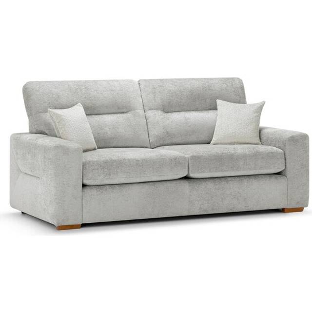 Paolo Silver Fabric Sofas - 3 Seater Sofa - Lorenzo Range - Oak Furnitureland