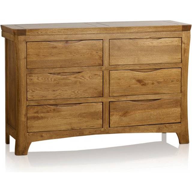 Handmade 100% Solid Rustic Oak Chest of Drawers - 6 Drawer Chest - Orrick Range - Oak Furnitureland