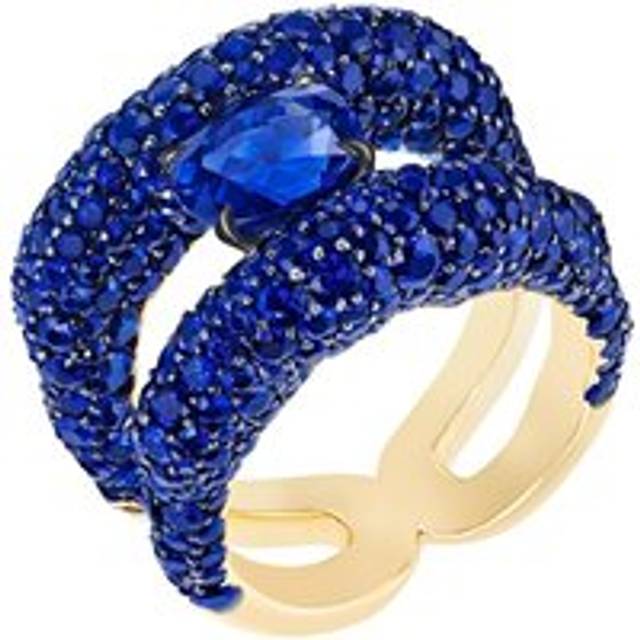 Faberge Emotion 18ct Yellow Gold Charmeuse Blue Sapphire Ring - 57