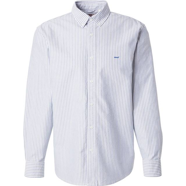 Relaxed Oxford Shirt with Button-Down Collar - blue striped - L