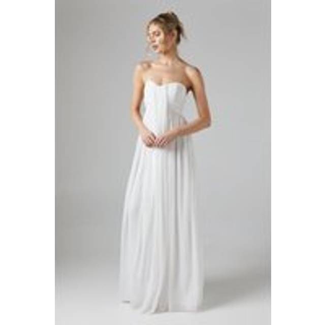 Bandeau Chiffon Beach Wedding Dress - Ivory - 16