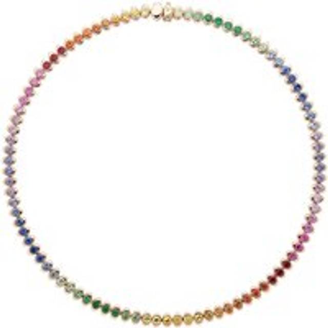 Faberge Colours of Love Cosmic Curve 18ct Rose Gold Rainbow Gemstone Necklace