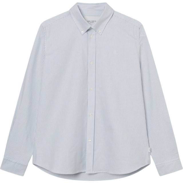 Les Deux, Skjorta, Herr, M, Bomull, Blå Button-Down Skjorta - blue (M)