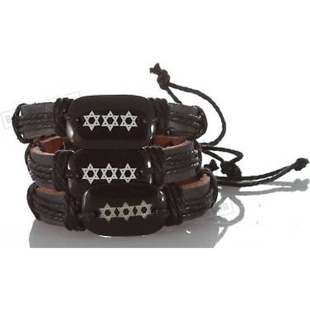3 stylish jewish god sacred star david bangle leather bracelet spiritual charm