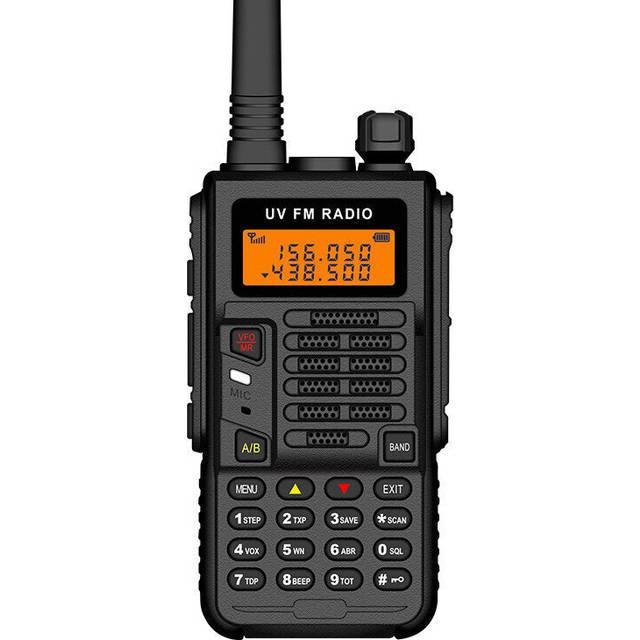 (Black) Sports Version Walkie-Talkie 2-15KM VHF UHF Dual Band UV 5R Two Way Radio for Hunting Ham Radios