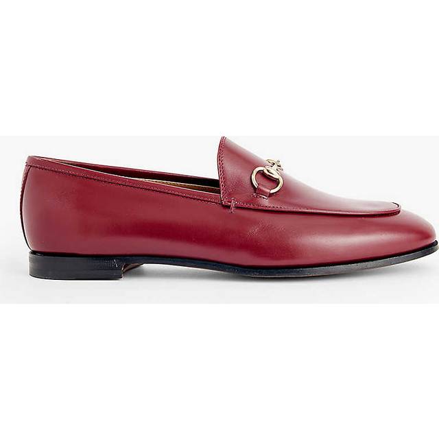 Gucci Womens Rosso Ancora Jordaan Horsebit-embellished Leather Loafers Eur 37 / 4 Uk Women