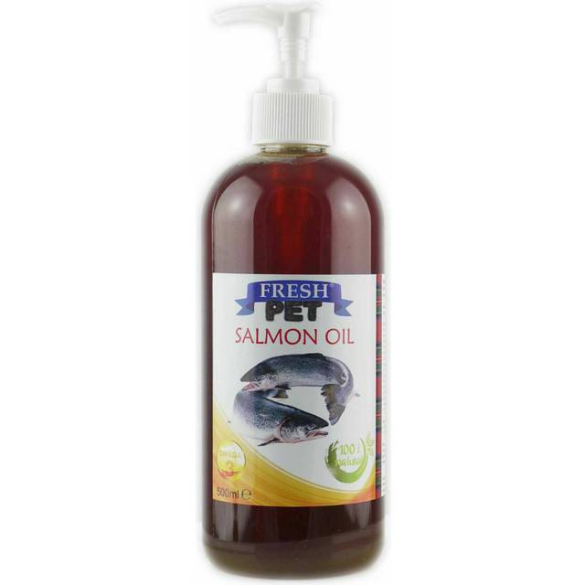 Salmon oil dogs cats & ferrets 100% pure high in omega 3 500ml w/ pump fresh pet