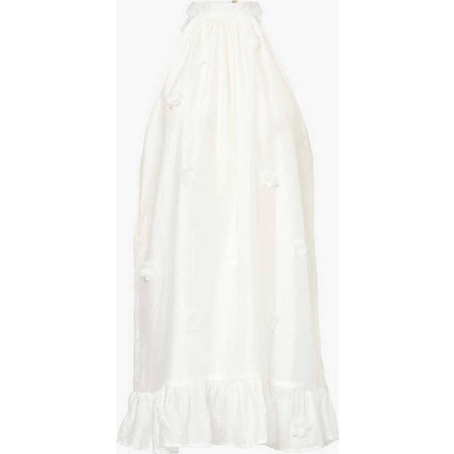 Sister Jane Womens Cali Flower Ruffle-hem Sleeveless Woven Mini Dress M