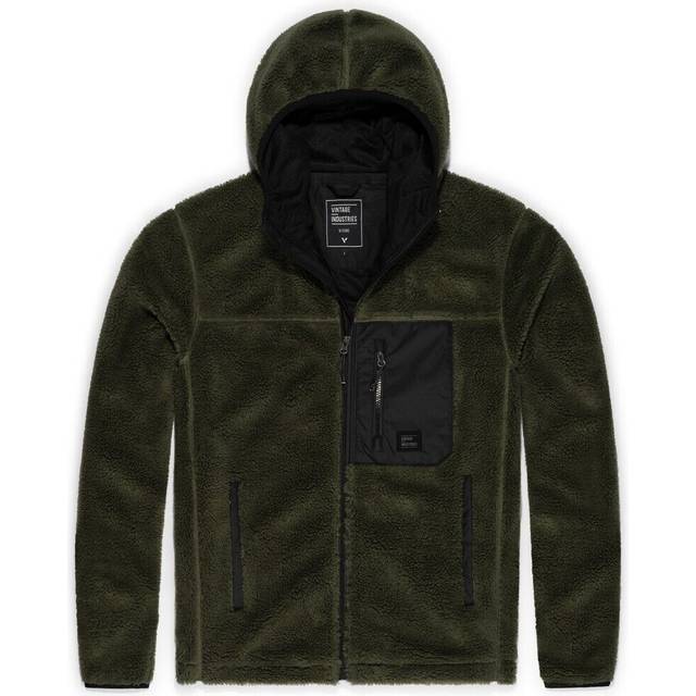 Vintage Industries Dustin Sherpa Fleece Jacket, green, Size S for Men