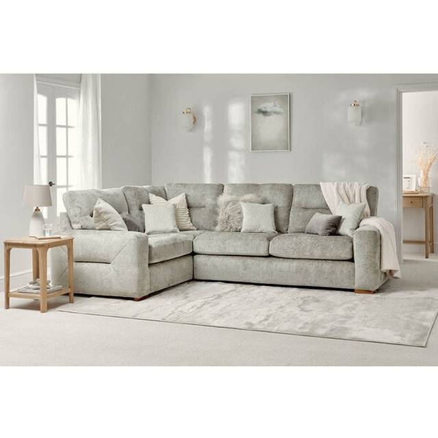Paolo Truffle Fabric Sofas - Right Hand Corner Sofa - Lorenzo Range - Oak Furnitureland
