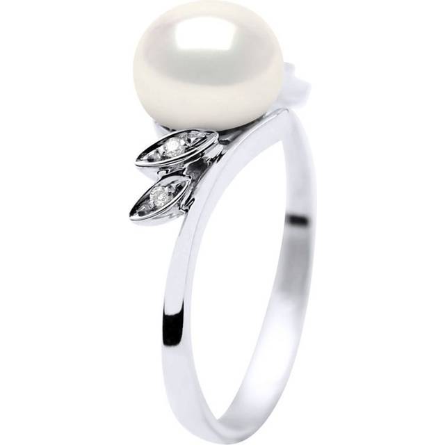 Diadema Womens - Ring - White Gold - Real Freshwater Pearls - - Size O 1/2