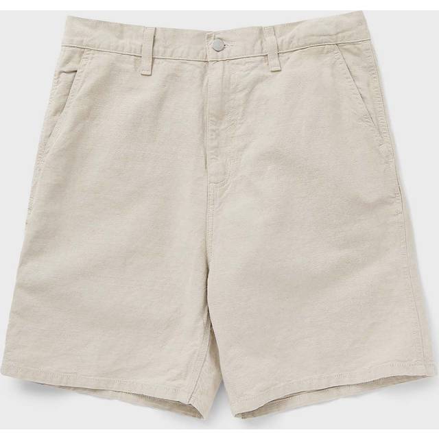 Carhartt Wip, Casual Shorts, male, Gray, S, Relaxed Fit Linen Shorts with Zip