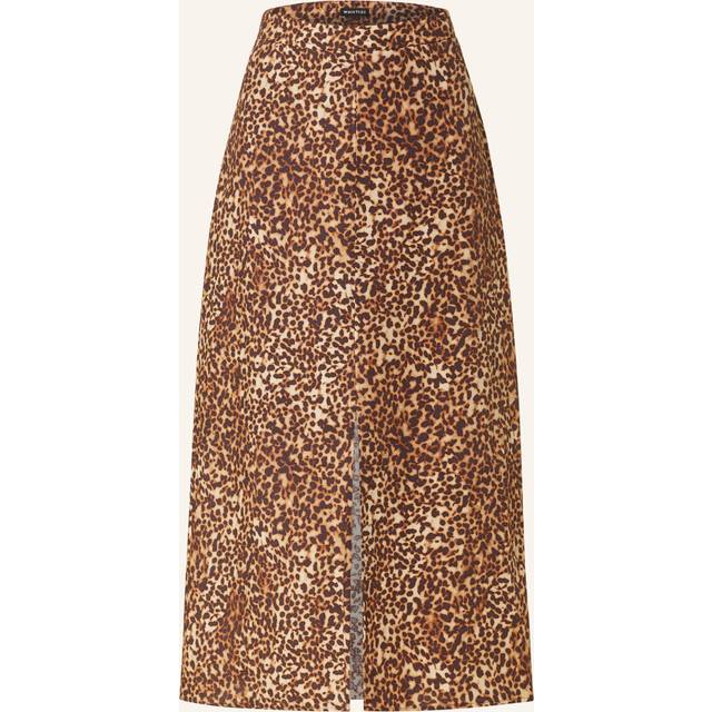 Whistles Marble Spot Print Midi Skirt, Brown/Multi