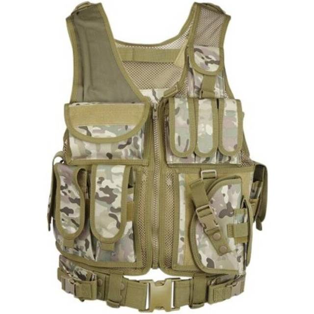 Outlife Tactical Vest Military Swat Assault Shooting Hunting Molle Plate Carrier With Holster Cp Camouflage Vests
