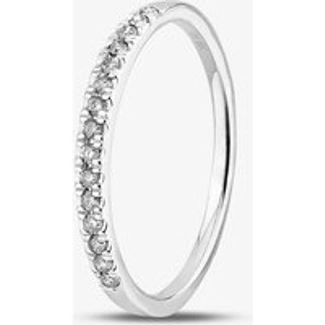9ct White Gold 0.15ct Diamond Pave Set Half Eternity Ring THR15238-15Tp O - Silver