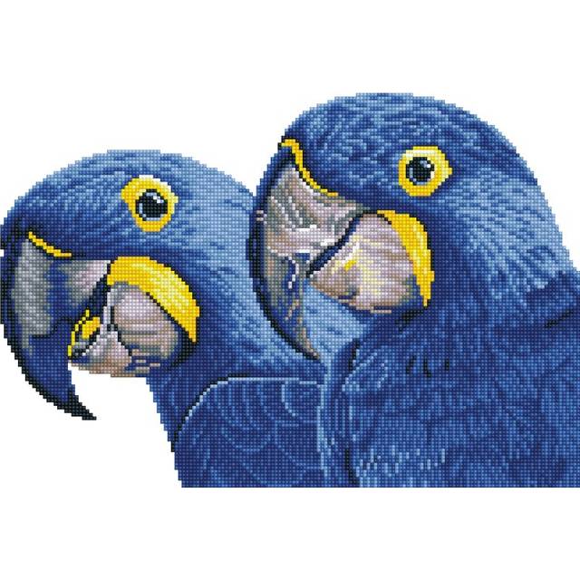 Diamond Dotz - Diamond Painting Kit - Blue Hyacinth Macaws 15 X 20.5cm Parrots