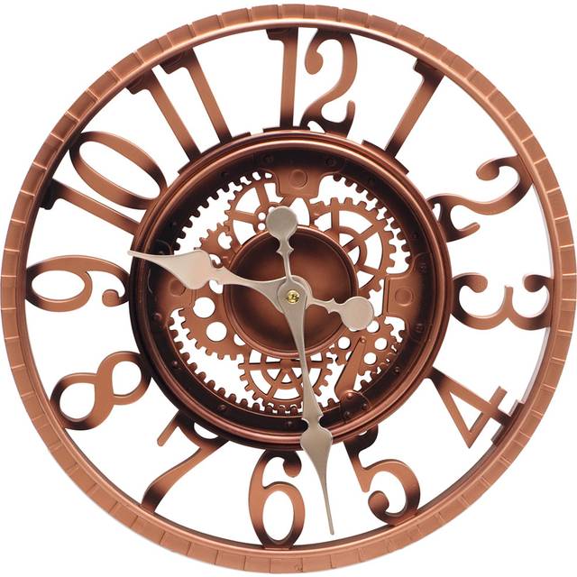 Large outdoor indoor wall clock bronze resin 30cm 12in vintage garden display