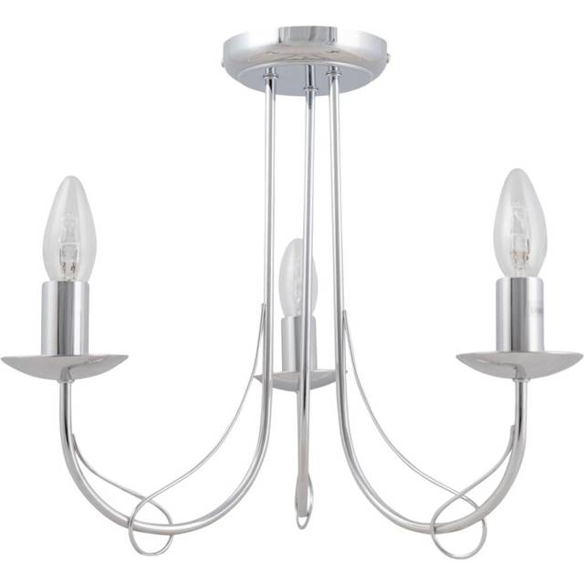 Chrome 3 Way Ceiling Fitting with Loop Scroll Detail