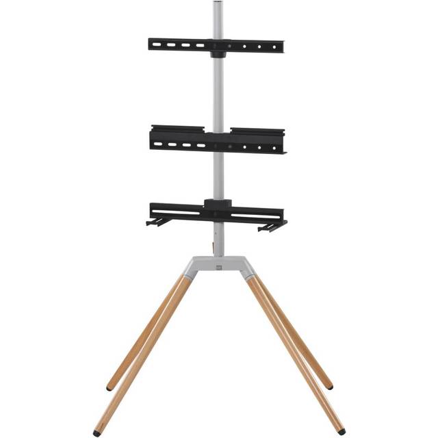 ONE FOR ALL WM7476 32-70" Quadpod TV Stand - Oak & Silver Grey, Silver/Grey,Brown