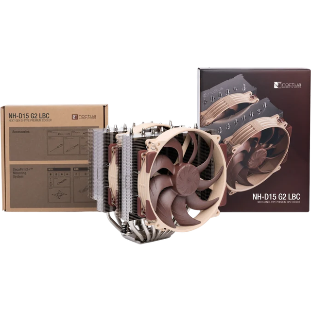 Noctua NH-D15 G2 LBC, CPU-Kylare med Dubbla Torn, Specialutformad Low Base Convexity-Version för AMD AM5/AM4 (Brun)