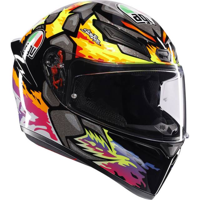 AGV K1 S Bezzecchi, full face helmet , color: Black/Grey/Yellow/Pink , size: XL