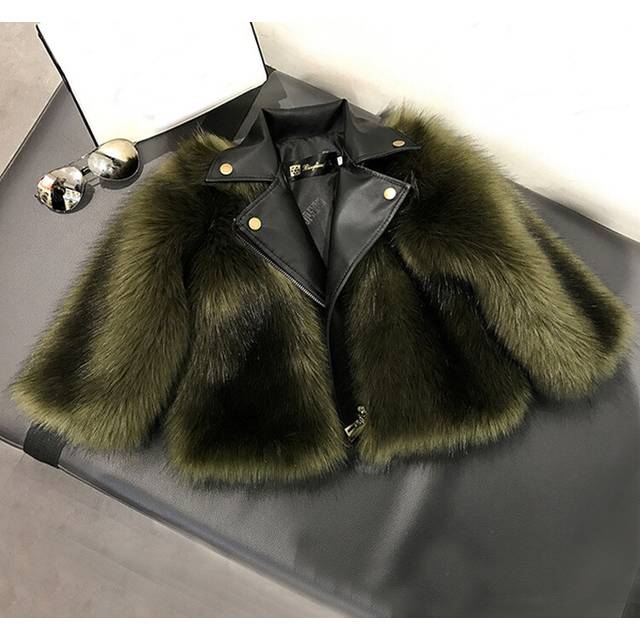 (Green, 9-10Years) Baby Kids Girls Fur Coat outwear Winter Jacket UK