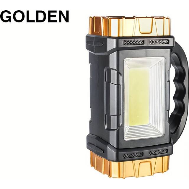 (Golden) LED Handheld Flashlight, Spotlight, 7 Lighting Modes, Solar Light