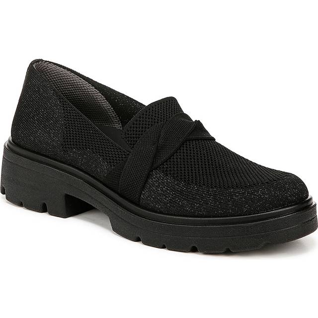 Bzees For LifeStride Muse Bow Loafer Shoes (Black Knit Fabric) 8.0 M