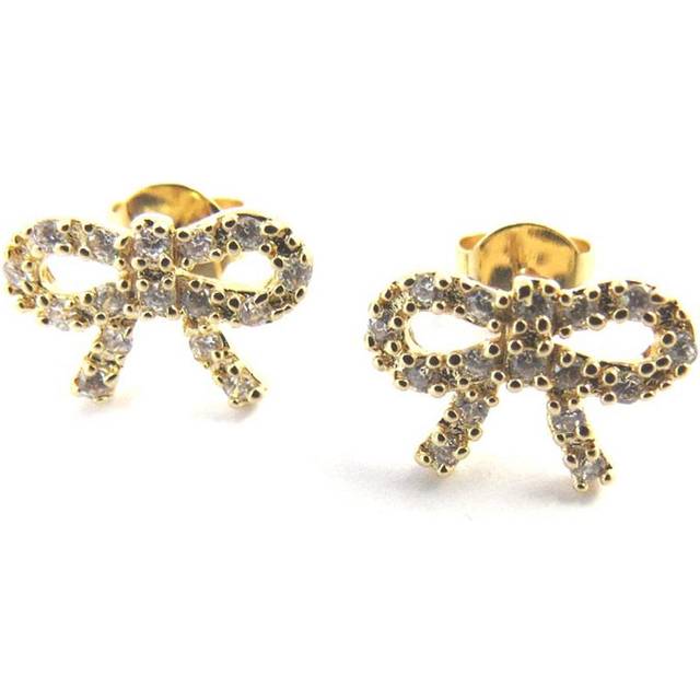 Les Trésors De Lily [M6914] - Gold plated earrings 'Romantic Knot' white gold