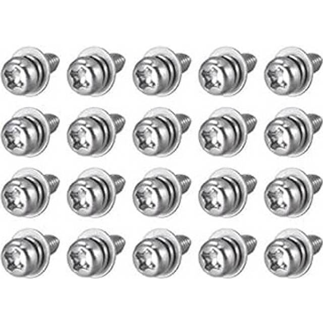 M3 x 5mm Stainless Steel Phillips Pan Head Machine Screws Bolts Combine with Spring Washer and Plain Washers 20pcs