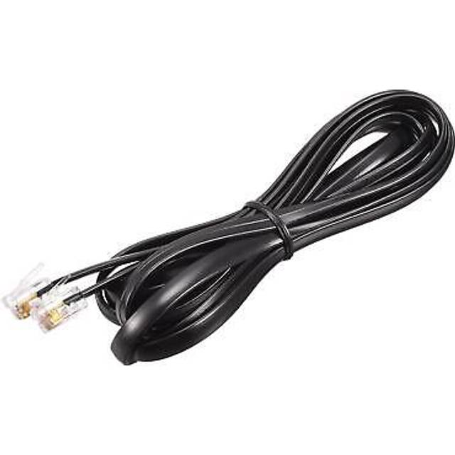 Phone Cord 6.56ft Telephone Cable Phone Line Cord Rj11 6p6c Plugs Black 1pcs